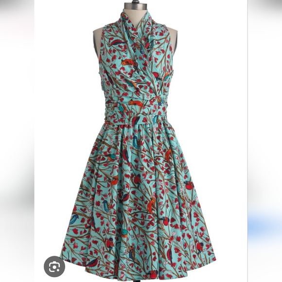 Retrolicious Dresses & Skirts - Vintage Inspired Modcloth Retrolicious Faux Wrap Dress In Size L